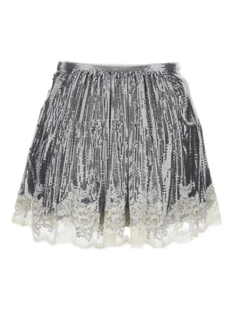 rabanne lace-trim mini skirt