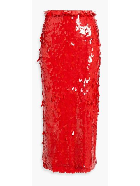Valentino Sequinned Tulle Midi Skirt