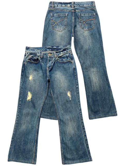 Other Designers Japanese Brand - Nylaus Distressed Flare Denim Jeans 34x29.5