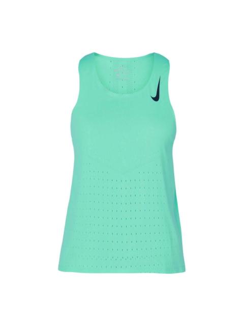 Nike (WMNS) Nike Aeroswift Solid Color Sports Breathable Running Green Vest CZ9386-342