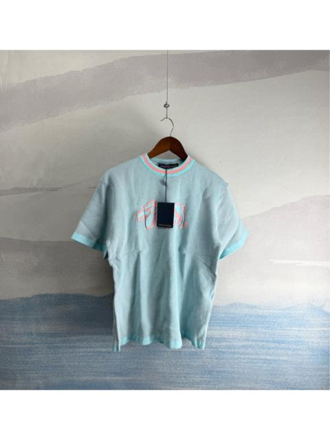 Louis Vuitton Louis Vuitton Blue & Pink Dolphin Monogram Jacquard Knit Short-Sleeve Top
