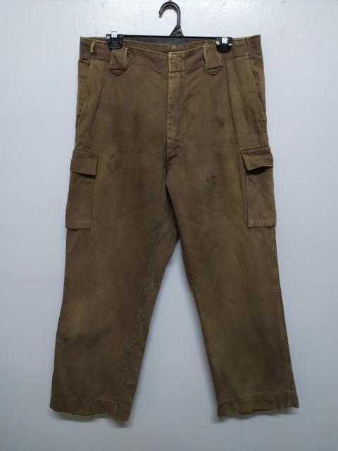 Other Designers Vintage - JAPANESE BRAND FADED BROWN BAGGY WORKWEAR CARGO PANTS