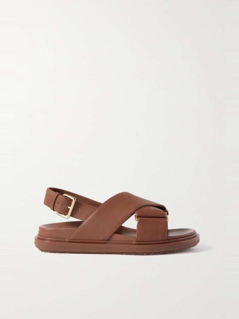 Fussbett denim slingback sandals Brown