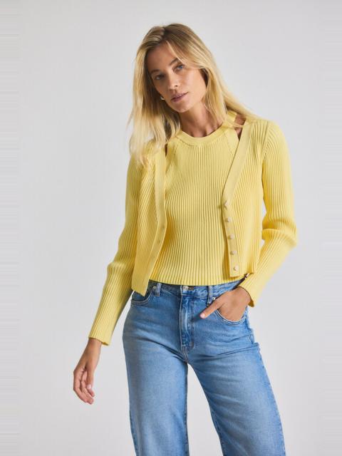 DEREK LAM 10 CROSBY LONNIE VISCOSE KNIT LAYERED CARDIGAN
