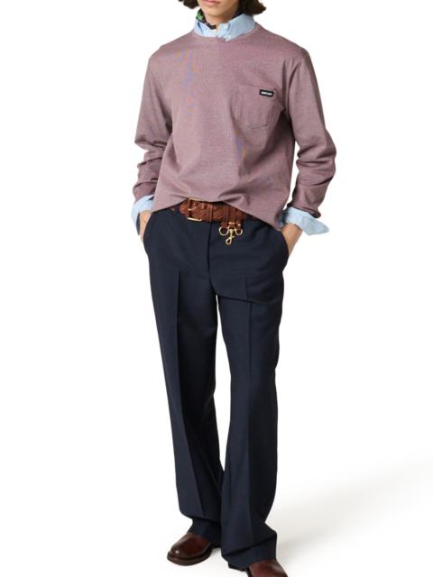 Miu Miu JACQUARD JERSEY T-SHIRT WITH LOGO PATCH