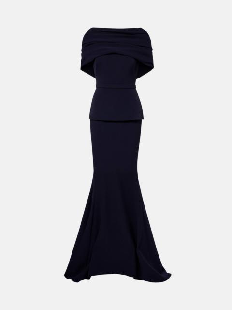 Safiyaa Loura off-shoulder crêpe gown