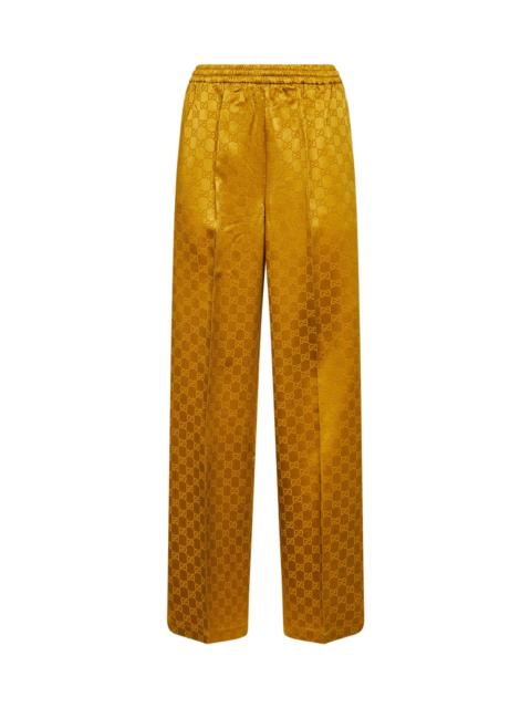 GUCCI Gucci Women Gold Gg Jacquard Viscose Blend Trousers