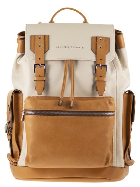 Brunello Cucinelli Brunello Cucinelli Men City Backpack In Grained Calfskin And Cowhide Leather