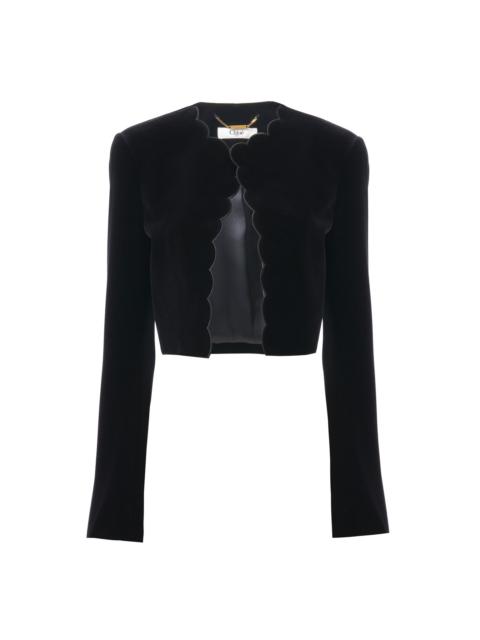 Chloé SCALLOPED SPENCER JACKET IN VELVET