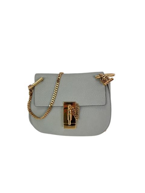 Chloe Mini Drew Leather Ice Blue Crossbody Bag