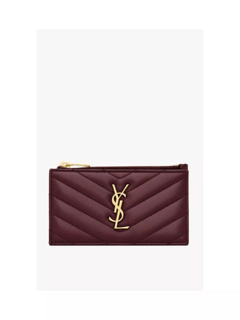 SAINT LAURENT Cassandre Matelassé Fragments Zipped Card Case