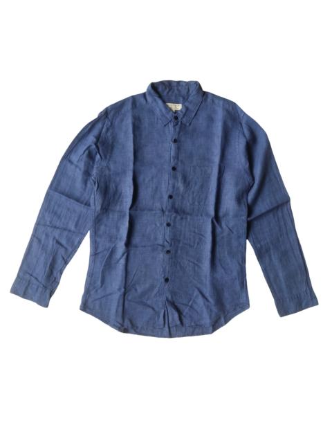 BEAMS PLUS BEAMS B:Ming 100% Linen Navy Blue Long Sleeve Shirt City Boy