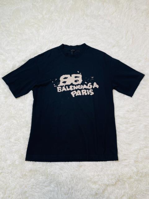 BALENCIAGA Balenciaga SS23 Letter Printed Round Neck Pullover Short Sleeve T-Shirt