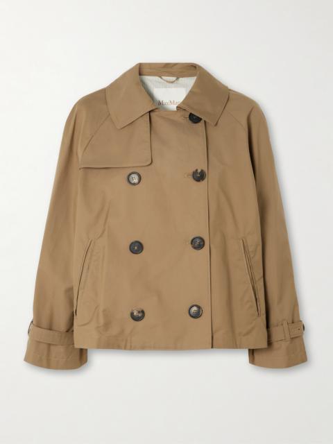 Max Mara Tesoro Cropped Double-breasted Cotton-blend Gabardine Trench Coat
