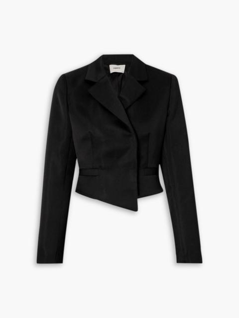 COPERNI Double-breasted cropped asymmetric satin-crepe blazer