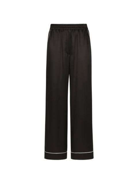 Dolce & Gabbana elasticated-waist silk palazzo trousers