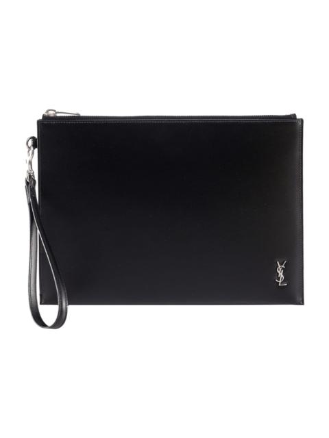 Cassandre Tablet Holder In Shiny Leather With Zip