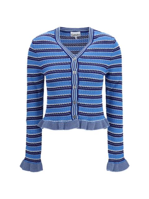 GANNI Ganni Striped Cotton Cardigan