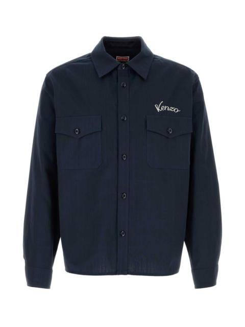 KENZO Kenzo Men Navy Blue Cotton Shirt