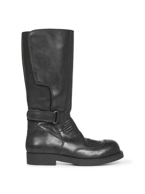 MM6 Maison Margiela Black calf leather biker boots