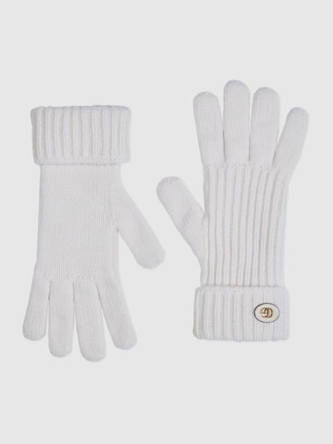 GUCCI Wool cashmere gloves with Double G