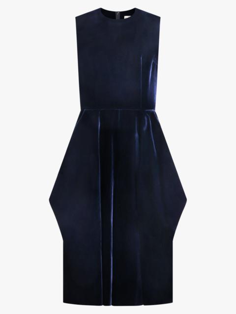 Comme Des Garçons VELVET PINAFORE JUMPSUIT WITH BALLOON LEG | NAVY