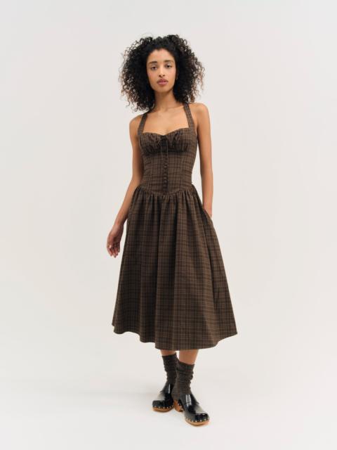 For Love & Lemons University Plaid Midi Dress