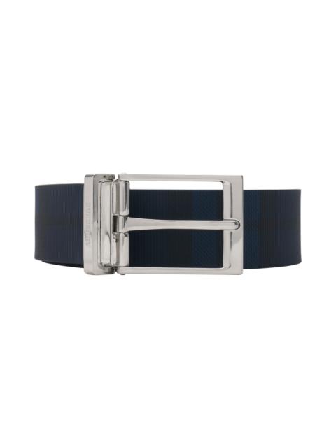 Burberry burberry Louis Reversible Check Belt in Navy Ip Chk/Black at Nordstrom
