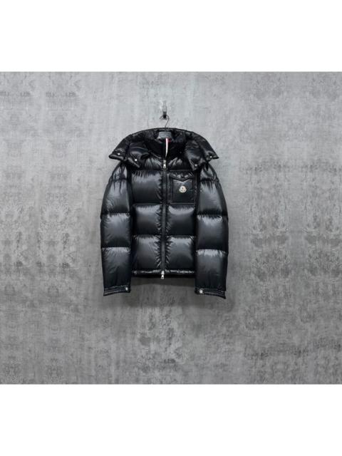 Moncler Moncler Down Jacket with Webbing Stripe and Embossed Logo