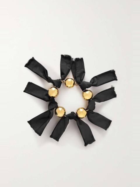 Gold-tone and taffeta bracelet
