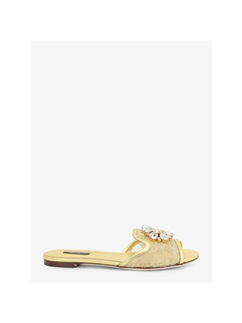 Dolce & Gabbana DOLCE&GABBANA Gold Rainbow Sandals New & Authentic (Women's