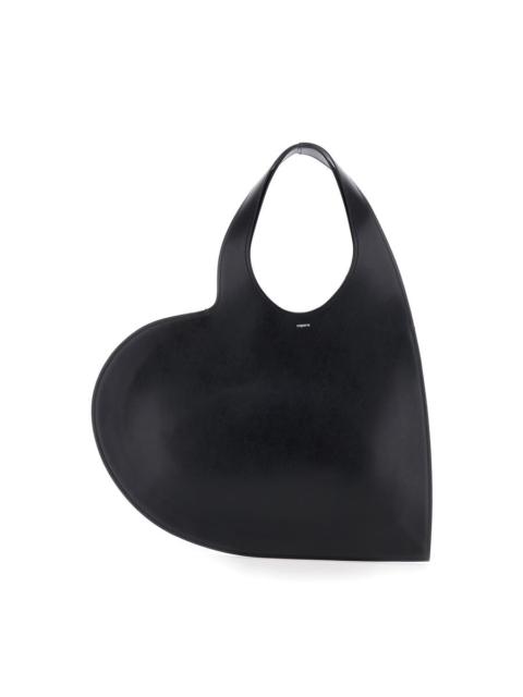 COPERNI Coperni Black Heart Shaped Shoulder Bag With Cut-Out On The Handle In Suede Woman