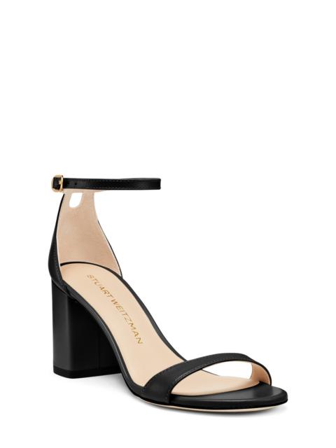 Stuart Weitzman Stuart Weitzman Nudist Block 75 Sandal in Black at Nordstrom
