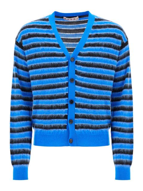 Marni striped wool and mohair cardigan