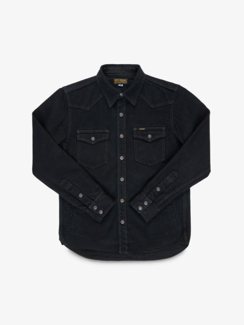 Iron Heart 18OZ VINTAGE SELVEDGE DENIM CPO SHIRT - INDIGO OVERDYED BLACK