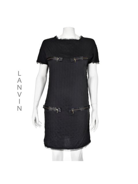 Lanvin Black Shift Dress with Zippered Pockets
