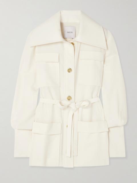 PATOU Belted Wool-blend Twill Jacket