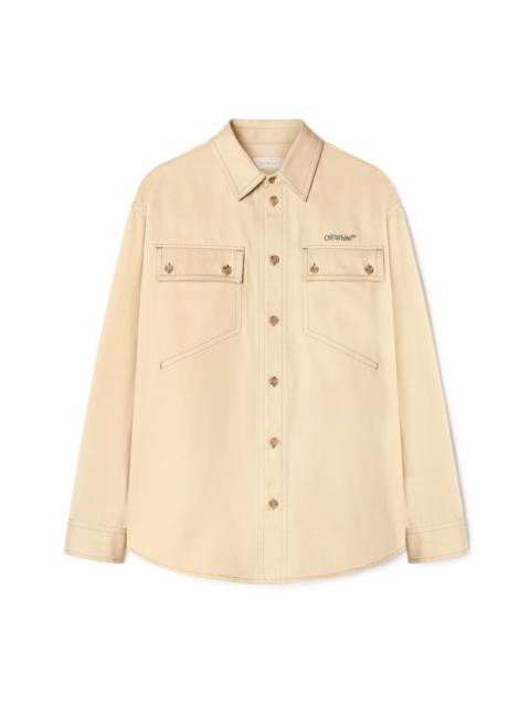 Off-White Beige Stitch Military Overshirt