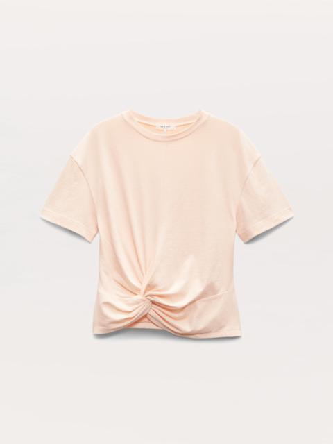 rag & bone Mica Twist-Detail Draped Cotton T-Shirt