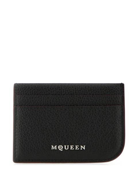 Alexander McQueen Black leather card holder
