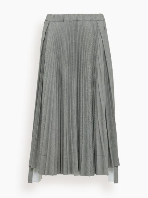 Plan C Pleated Skirt in Black Melange
