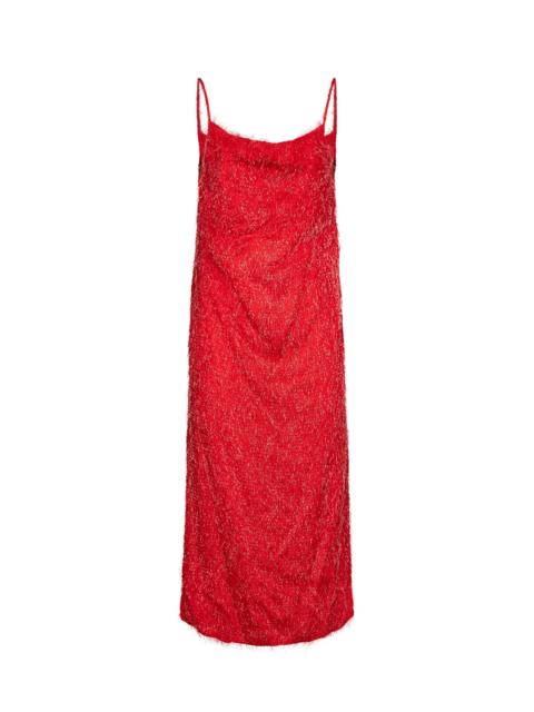 Bottega Veneta Bottega Veneta Women Flash Red Viscose Fil Coupé Midi Dress