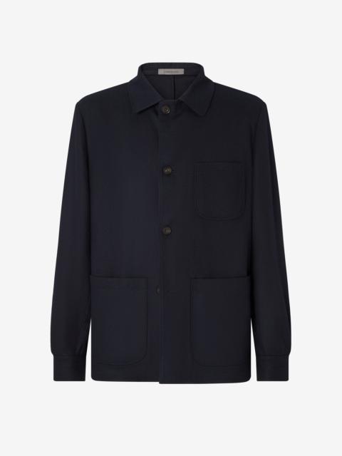 CORNELIANI Unlined blue virgin wool jacket