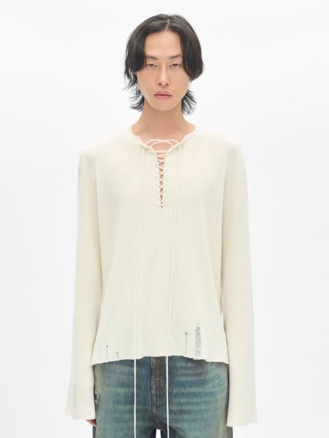 Ann Demeulemeester Deder Lace Up Serafino Sweater