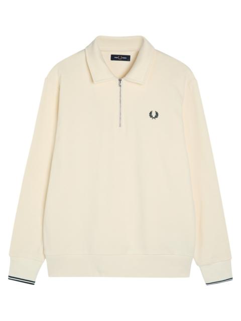 Fred Perry Fred Perry Half-zip Logo-embroidered Cotton Sweatshirt