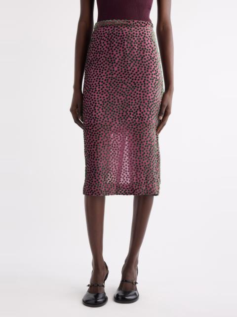 Dries Van Noten Dries Van Noten Sokna Burnout Polka Dot Skirt in Dark Pink at Nordstrom