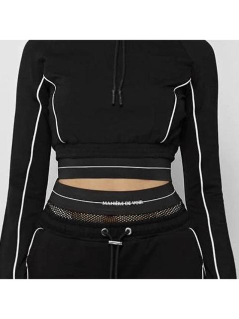 Other Designers Maniere De Voir Women's Black and White Crop-top