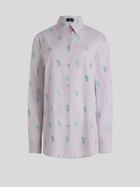 Etro STRIPED COTTON JACQUARD SHIRT WITH FIL COUPÉ PAISLEY