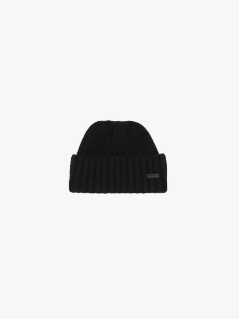 SAINT LAURENT KNITTED CUFFED BEANIE IN CASHMERE