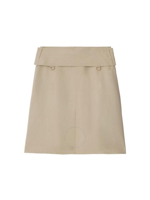 Burberry Belted-Waist Wrap Canvas Mini Skirt